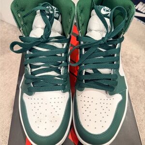 Nike Air High-Top Sneakers in Green and White